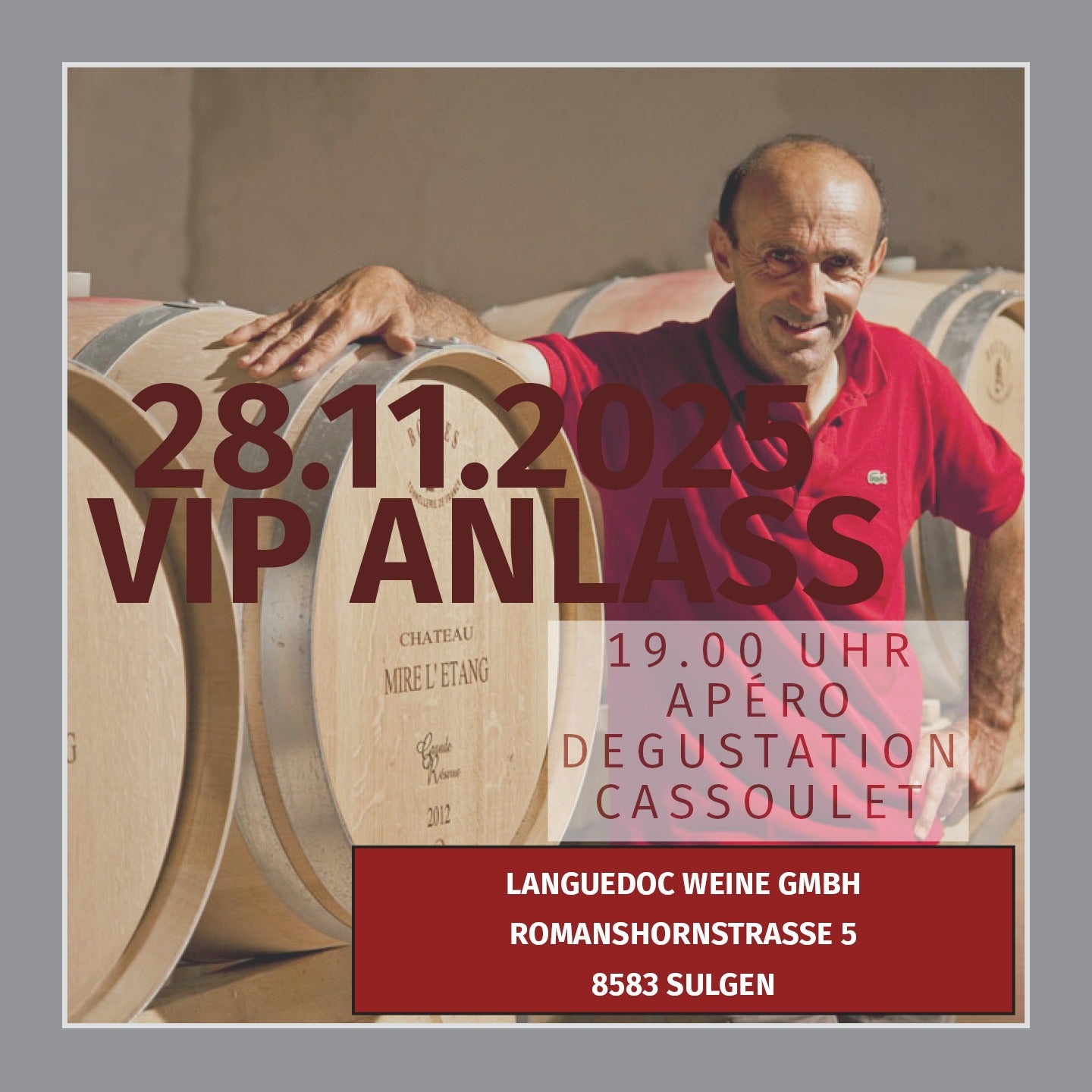 ANMELDUNG VIP-ANLASS MIT MIRE L'ÉTANG